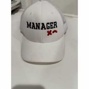 Flexfit Manager Embroidered Trucker Hat White Unisex Snapback Cap